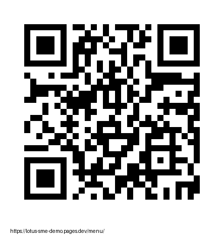Mã QR mở menu mẫu lotus-sme-demo.pages.dev/menu/